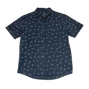 RVCA That’ll Do Print Black Floral Print Slim Fit Short Sleeve Button Down Shirt